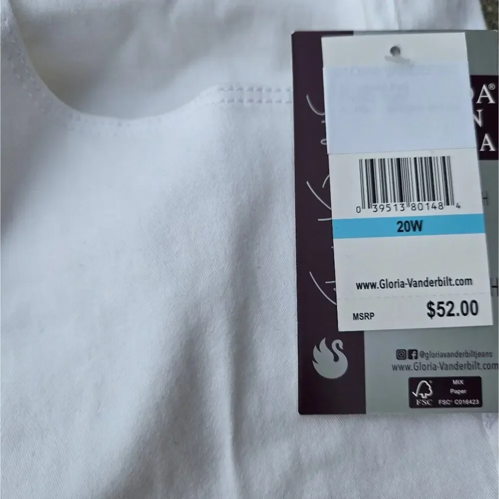 Gloria Vanderbilt‎ Amanda Bermuda Stretchy Shorts plus size 20W In White